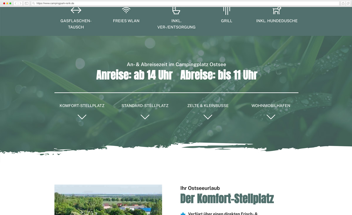 Campingpark Rerik Webseite