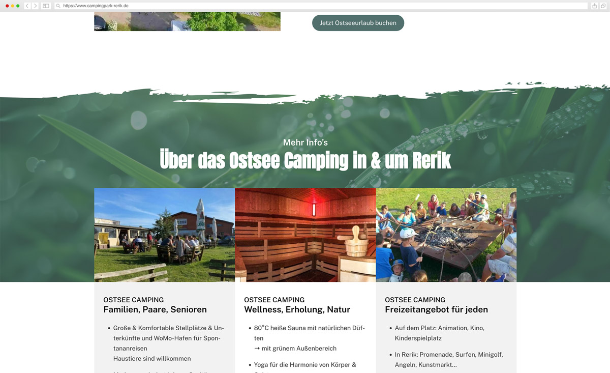 Campingpark Rerik Webseite