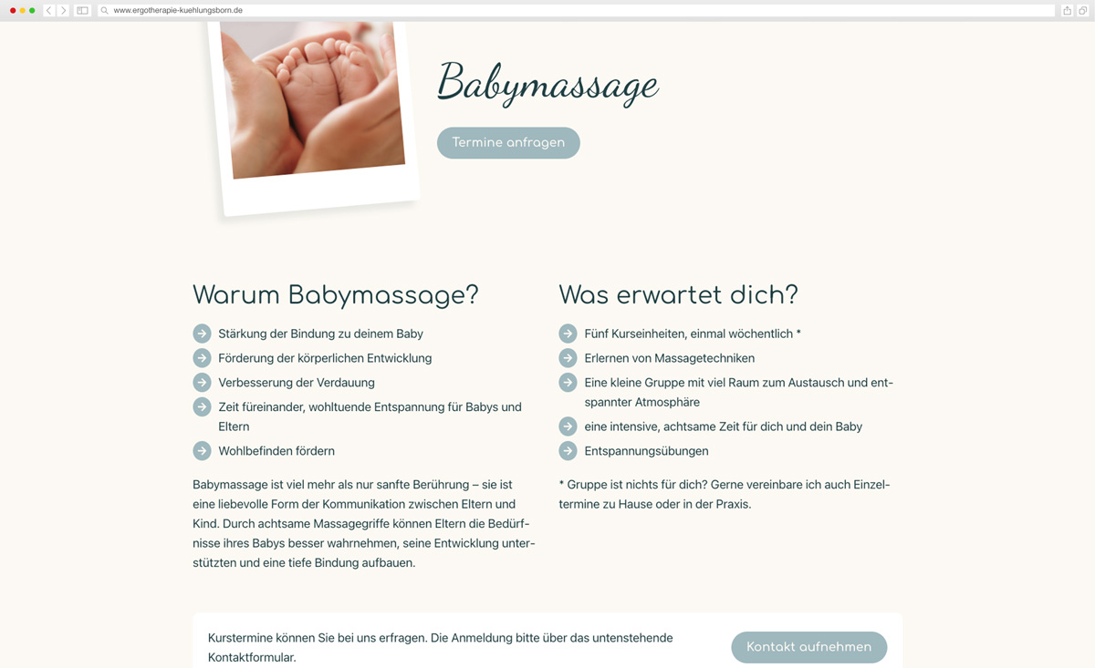 Ergotherapie Busch Webseitenansicht